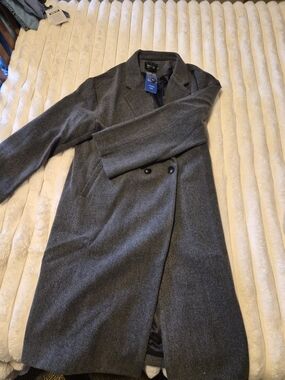 Womens Charcoal Gray Double-Breasted Overcoat NEW XXL Runs Small